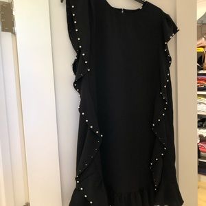 Black dress with silver pearls